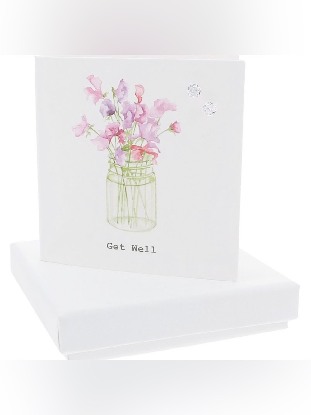 Pavilion Gift Company Get Well 5mm Sterling Silver Cubic Zirconia Earrings NIB